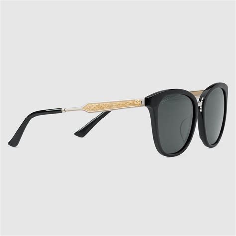 gucci round frame acetate sunglasses